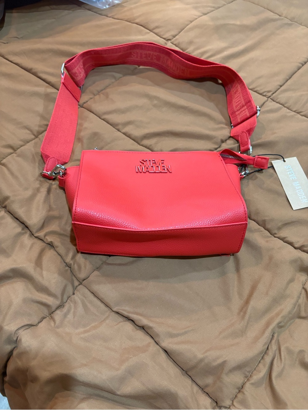 Steve Madden Coral Crossbody Bag with Wide Webbed Strap
